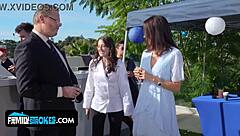 Dirty Sluts Gal And Aubree Reunite With Sloppy Orgy Action!