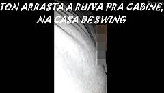 Arrastei a ruivinha pra cabine de uma casa de swing
