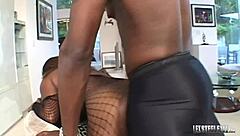 Juicy Ebony Chick Shari Takes Big Black Cock Lex Steele In Fishnet Lingerie