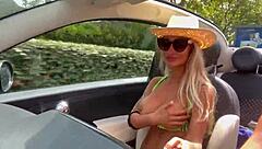 Monika fox strips naked and drives around the city in a car