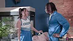 WATCH BLACK EQUIPMENT MANAGER MAKE KOREAN TEEN CHEERLEADER SQUIRT WITH BIG BLACK COCK!