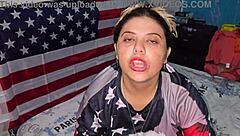 this blonde is sucking my cock so deep down her throat right now