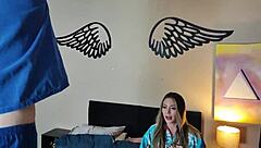 Hey, watch Cleo Cadillac pay the electrician with a wild blowjob and squirting machine action.