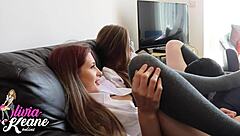 Oh man, these two hot student girls are getting their pussies licked good in a wild party