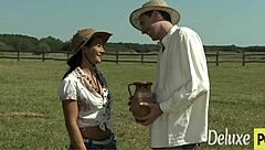 Busty Farm Girl Getting Hot Ass Fucked By Hard Cock In Outdoor Ranch Setting