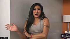 Horny Latina Nicole Oring dominates Sinn Sage with face sitting and wet pussy play. She teases the body before intense scissoring.