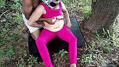 Horny Aunty with Huge Ass and Big Tits Enjoys Wild Jungle Sex Outdoor Public Adventure