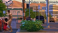 bella goth in public scene from sims 4