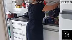 Vovó ventura dreams of the sexy brunette maid with big tits and tattoo fingering her big clit pussy