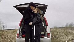 Horny Teen Couple Fucks Wildly In The Car With Passionate Intensity!