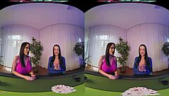 vrhush intense threesome riding and blowjob with lady gang and jennifer mendez pov