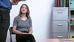 Why Would Cute Petite Teen Shoplifter Satisfy Mall Cop with Rough Doggystyle Sex?