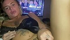 Are you ready for this horny goth teen 18+ in solo anal masturbation with big tits?