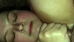 Subtle Handjob Leads to Huge Cumshot on Wife's 42F Big Tits in Slow Motion