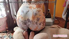 Relaxing arms after multiple handjob recordings in black ebony solo fetish bra