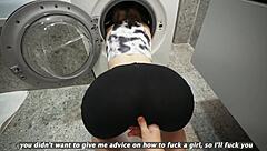 hey, guy banged that wild woman trapped in the washing machine setup