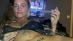 Are you ready for this horny goth teen 18+ in solo anal masturbation with big tits?