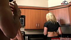 Blonde Milf With Big Boobs Shares Interracial Mmf Threesome Action