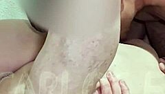 Horny Husband Devours Wife's Wet Shaved Pussy in Bed