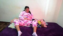 Horny babe masturbates then sucks cock swallows cum 🍆💦