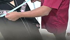 tailor gropes hijab lady's big tits ass during tight blouse measurements