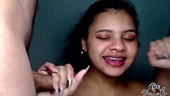 live stream turns wild with latina in crossdressing threesome featuring bent over doggystyle gaping and muscular group action