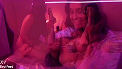 Feet fetish satisfaction with face sitting domination and choking in dirty threesome