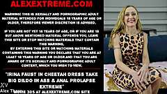 Irina Faust's Cheetah Dress Anal Dildo Prolapse Extreme