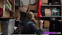 blonde thief caught bent over big rod pounding