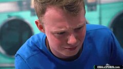 guy bangs busty petite milf in laundry room