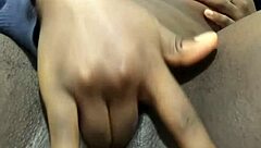 hey check this black babe's hairy wet pussy solo play