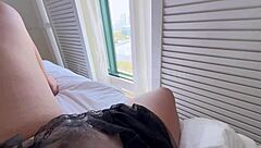 horny indian milf in lingerie rubs her hairy pussy and big tits