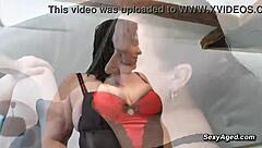 French Mature BBW Big Tits Bounce in Condom Anal