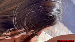 sexy 19yo latina sucks cock outdoors cums on tits pov