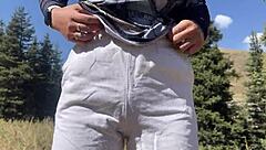 POV Car Travel Pissing Compilation in Wild Nature