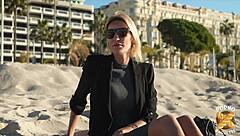 anouk's first filmed anal has her super excited in lingerie