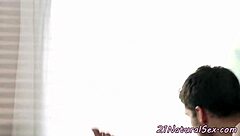 gorgeous redhead's shaved pussy gets missionary pounded 😍 erotic bliss