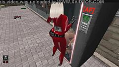 Shemale Dominates Girl in Virtual Gloryhole Slut Vendor