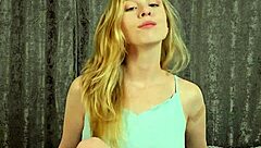 Horny Blonde Stuffing Panties Into Tight Pussy Void?