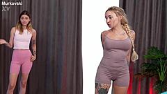 Fitness Trainer Pounds Two Hot Clients Hard