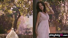 Bianka Helen Brunette German Strips Poses Nude Outdoor Petite Pussy