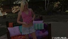 shay golden rams big dildo deep in garden pussy pleasure!