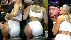 bianca demarchi teases ruan biting his ear and neck showing off her hot body silhouette