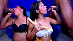 Two Street Latina Whores Sloppy Deepthroat Big Cocks