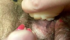 Watch me fuck my hairy big clit tight pussy hardcore dripping wet