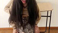 cum inside me before they see us pull down skirt for classroom public fuck