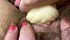 Watch me fuck my hairy big clit tight pussy hardcore dripping wet