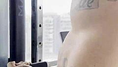 Muscular Bodybuilder Tattoo Legs Solo Workout Tease