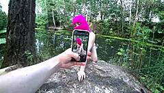 i fuck naughty blonde outside forest public