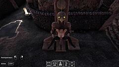 Lara's butt ravished by cave statue hentai ecstasy